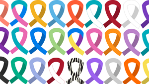 Different cancer awareness ribbons