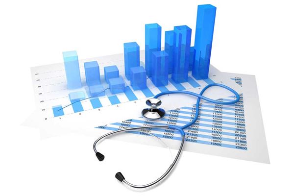 Image of a stethoscope and data tables