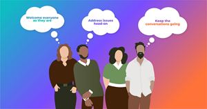 Illustration of people offering advice