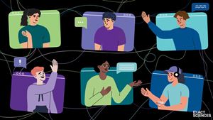 Illustration of people connecting during remote work