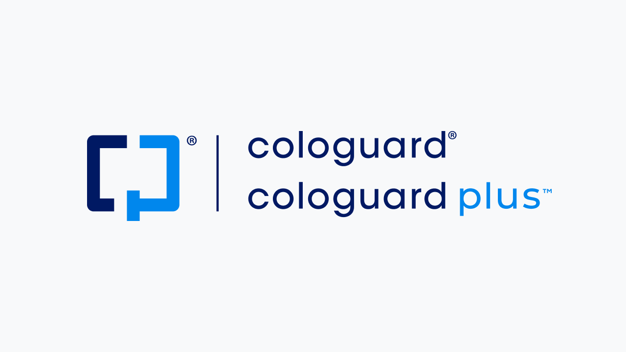 Logos for Cologuard and Cologuard Plus.