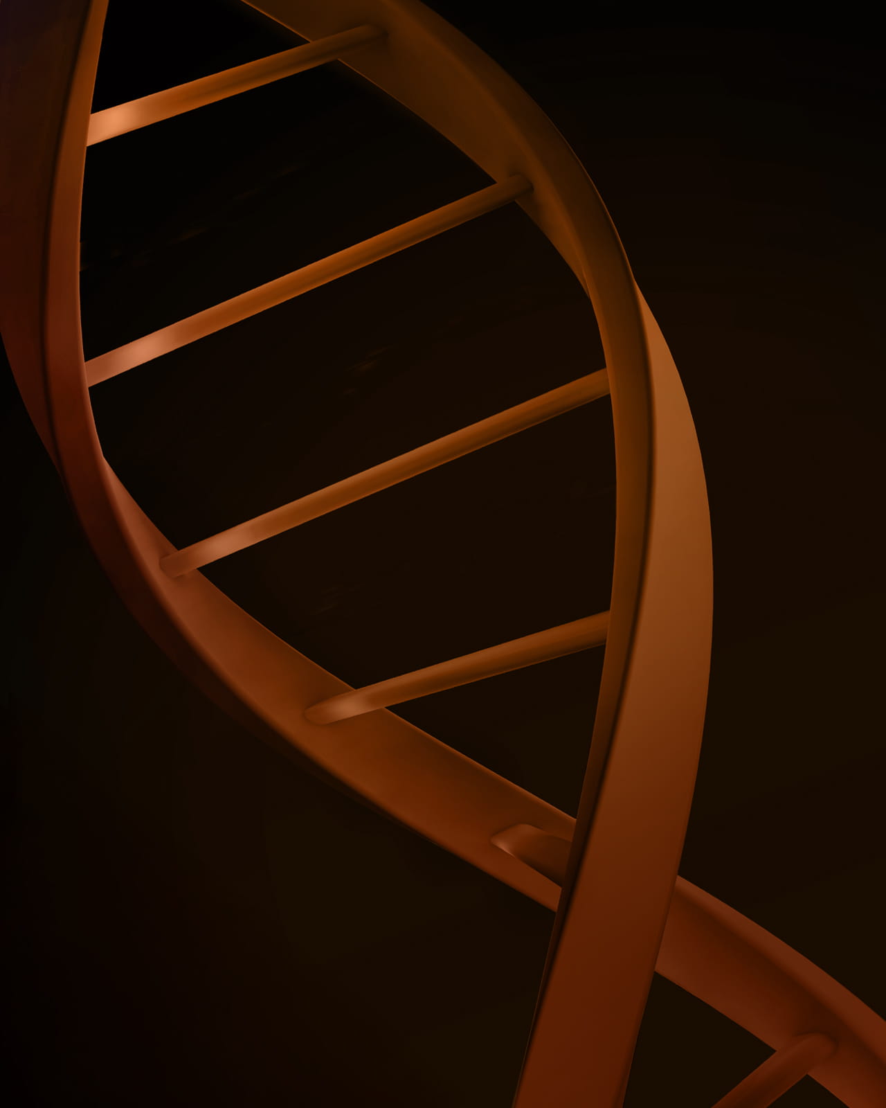 Orange helix on dark background.