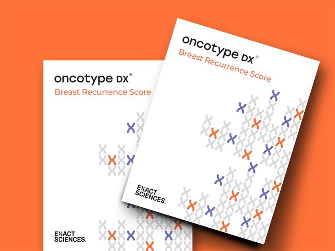 The Oncotype DX Breast Recurrence Score Test welcome kit sitting on a table.