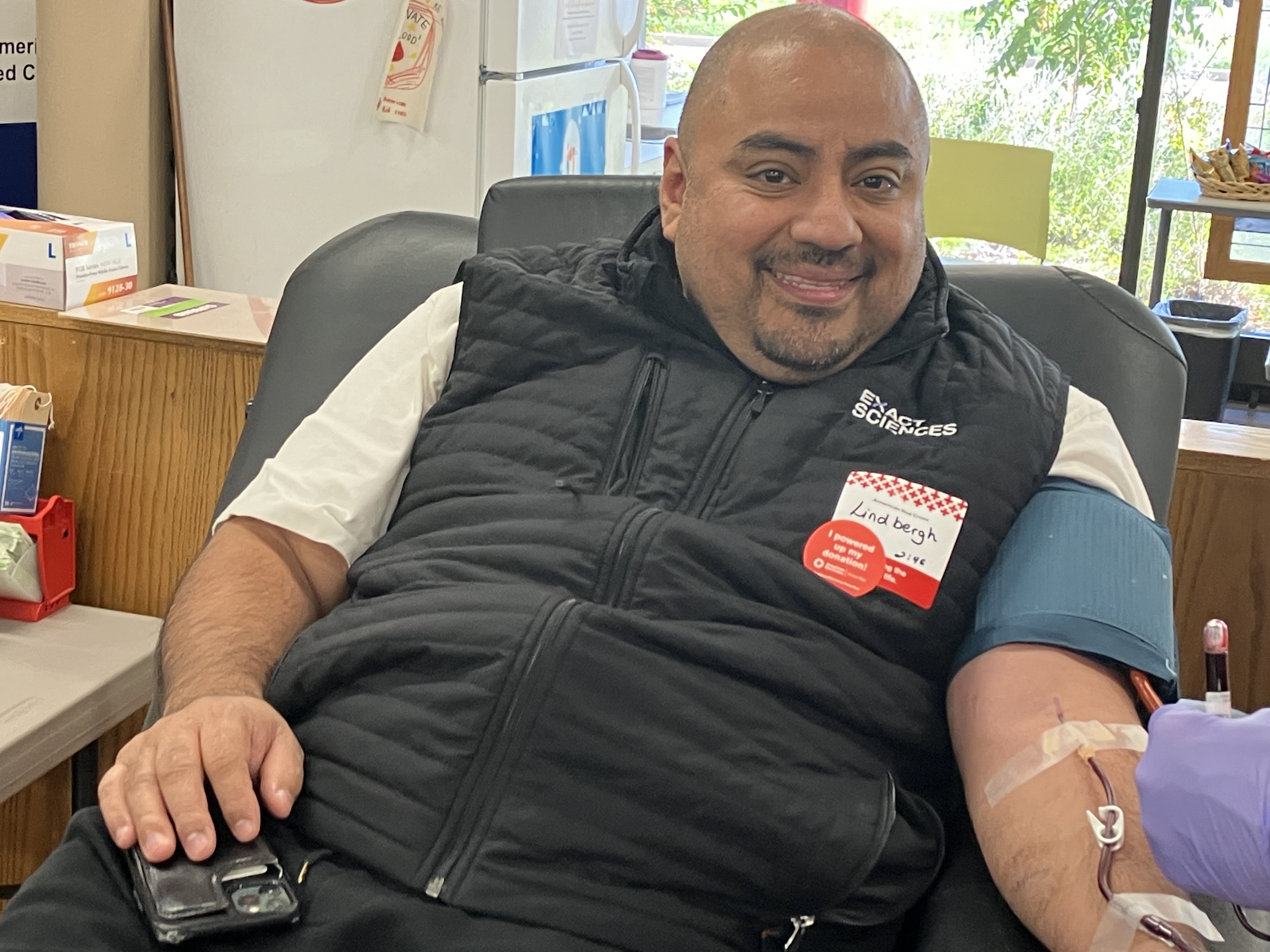 A man donating blood